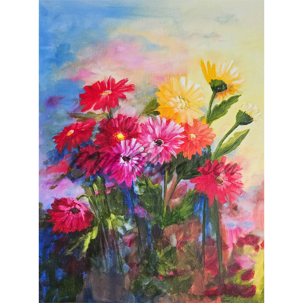 Gerbera Floral Oil Painting