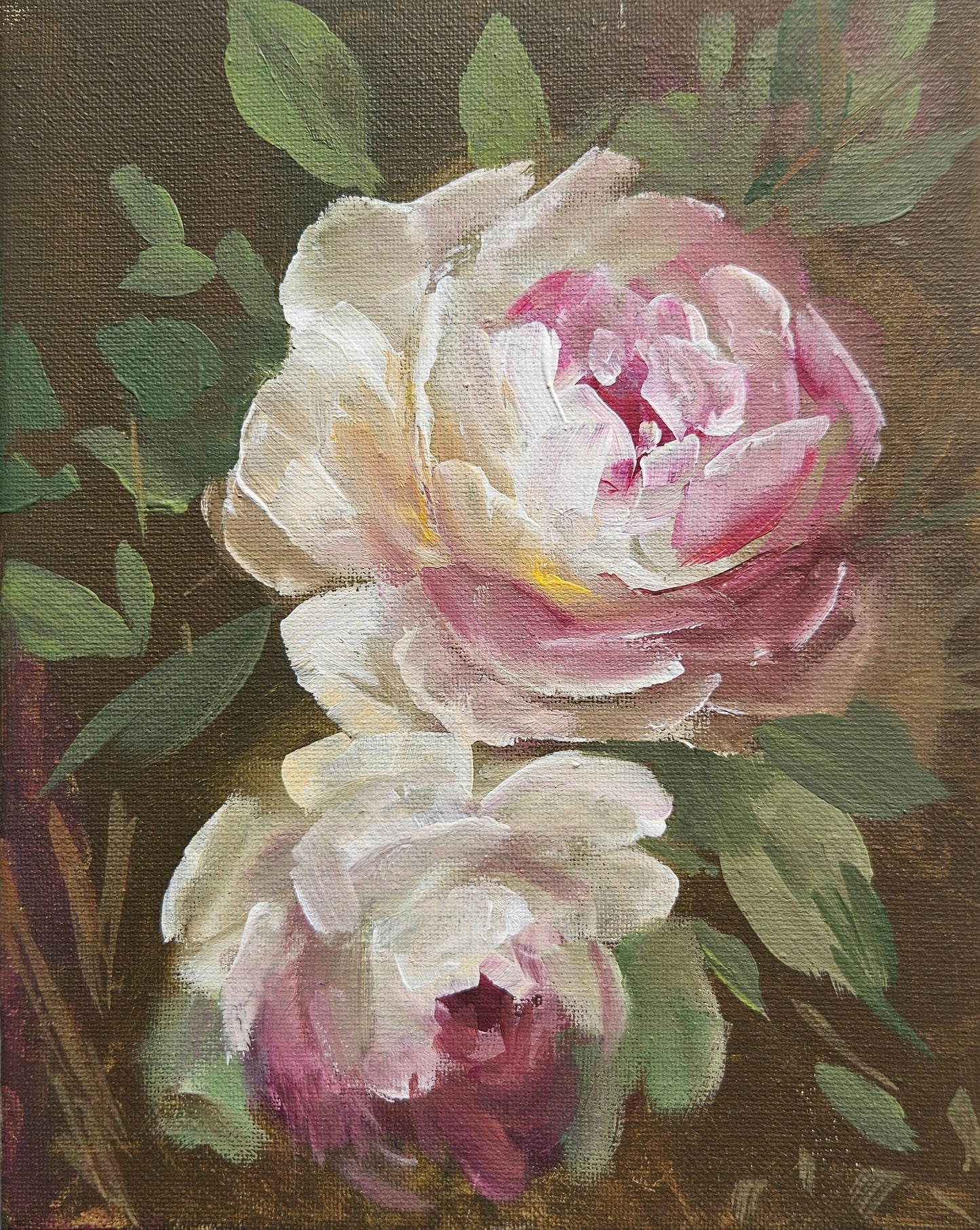 Small Original Heritage Rose Painting #21