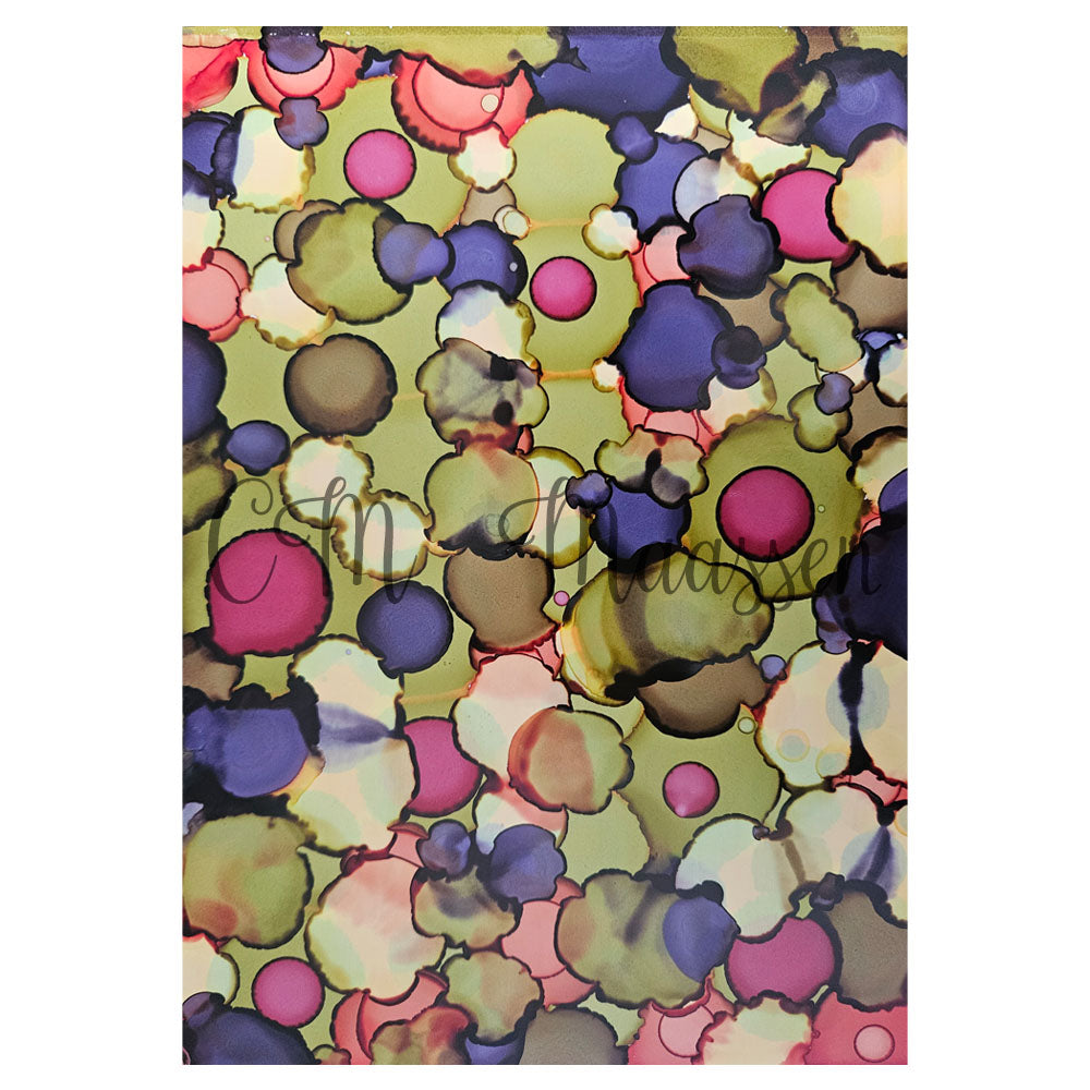 Colorful abstract pattern with circular shapes on a textured background