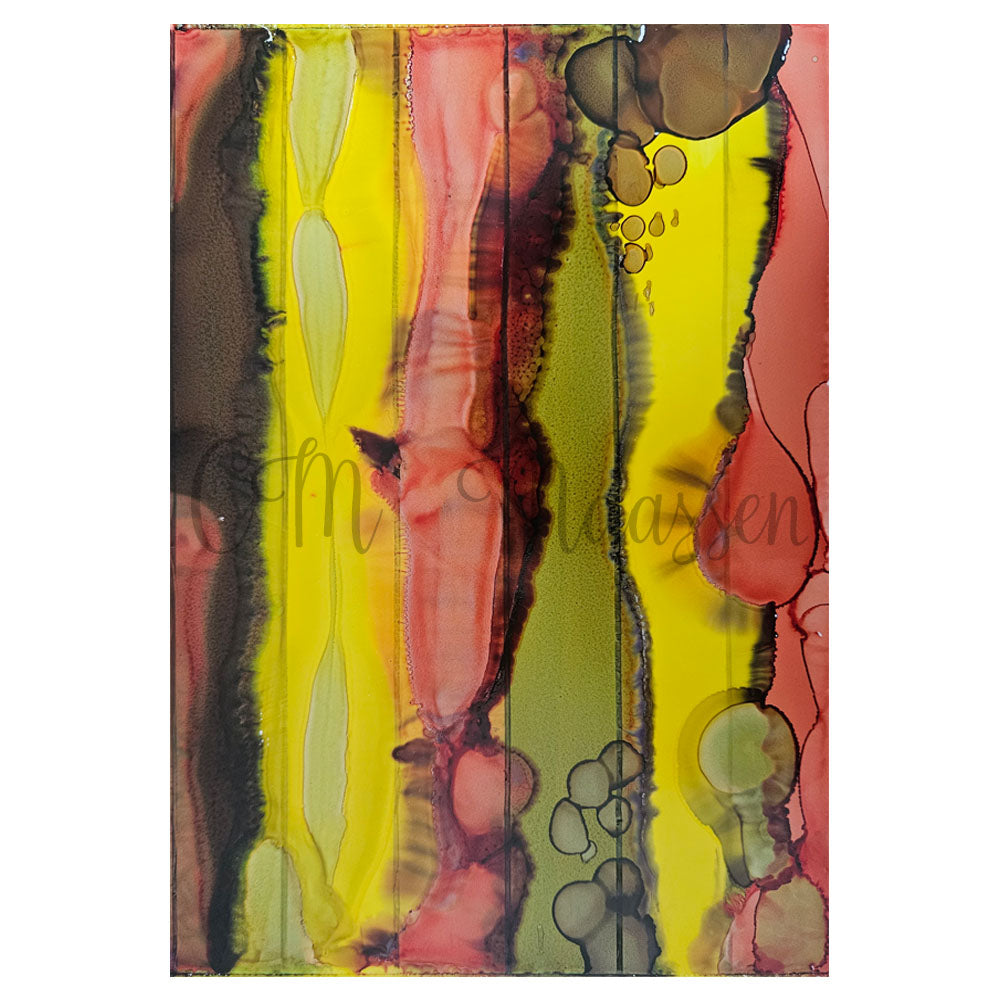 Abstract art with colorful patterns on a white background