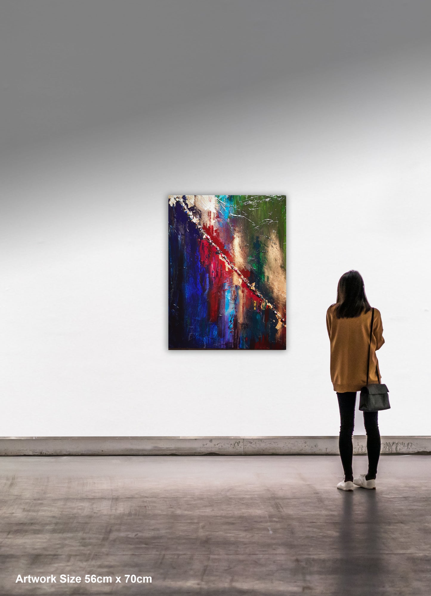 Bewjeweled abstract oil on canvas painting