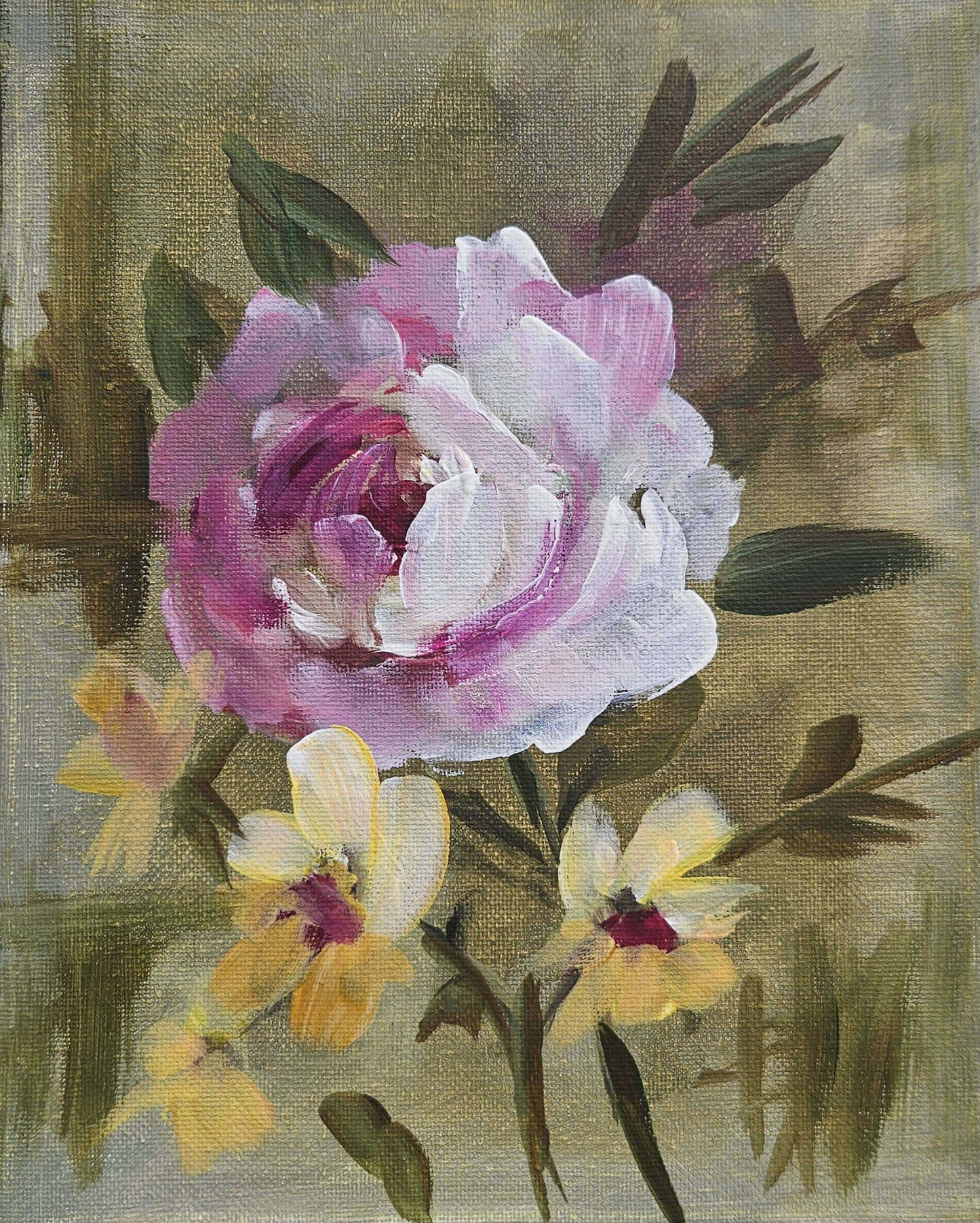 Small Original Heritage Rose Painting #1