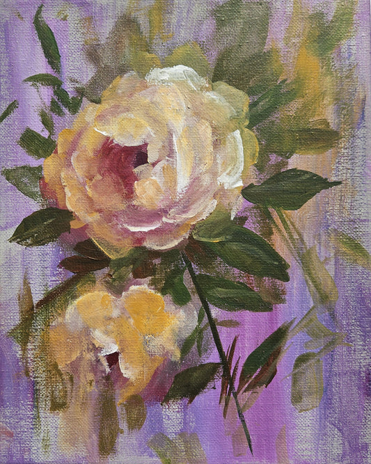 Small Original Heritage Rose Painting #13