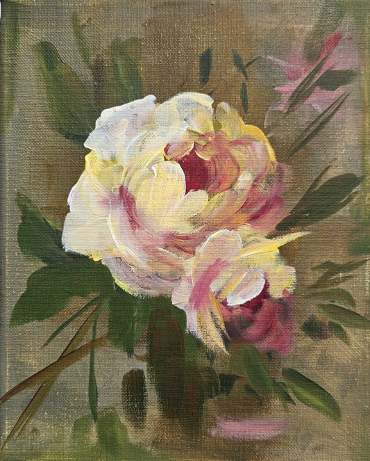 Small Original Heritage Rose Painting #2