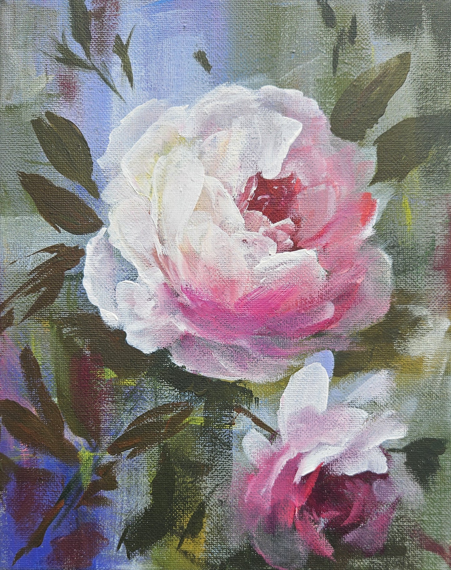 Small Original Heritage Rose Painting #25