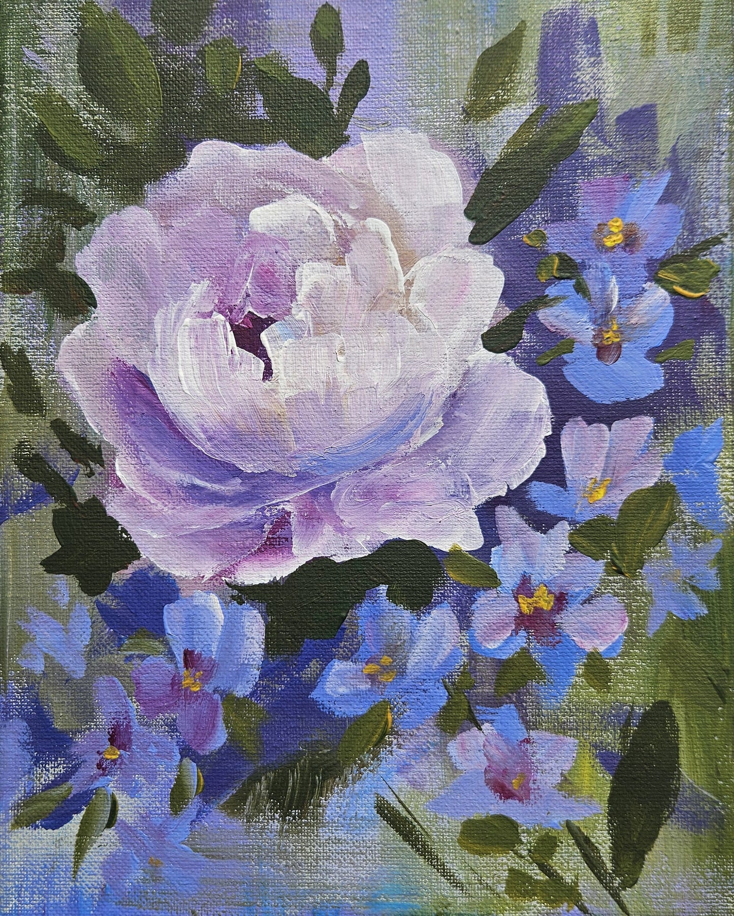 Small Original Heritage Rose Painting #27