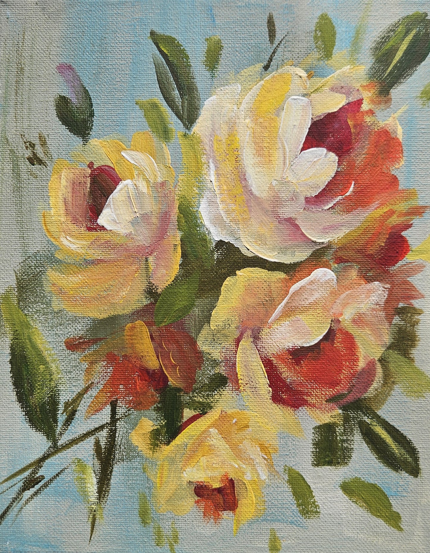 Small Original Heritage Rose Painting #28