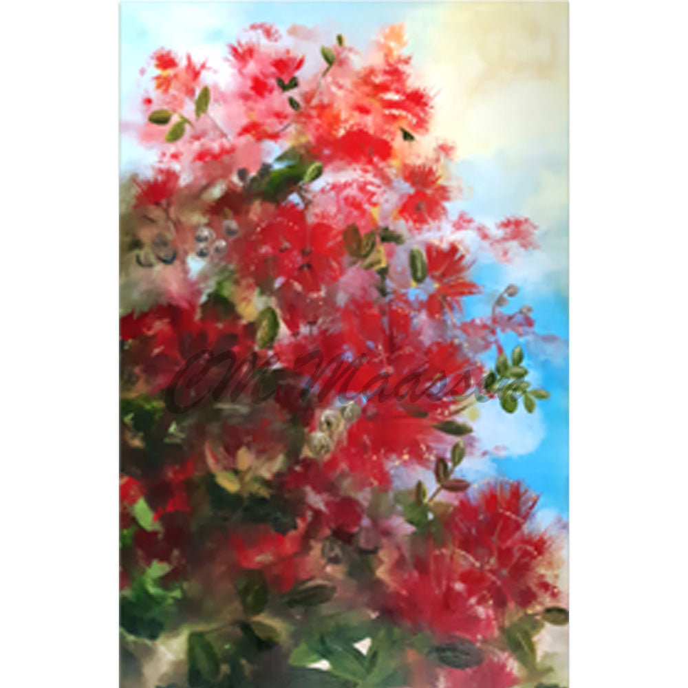 Red New Zealand Flower Painting