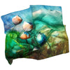 Blue and Green floral silk scarf