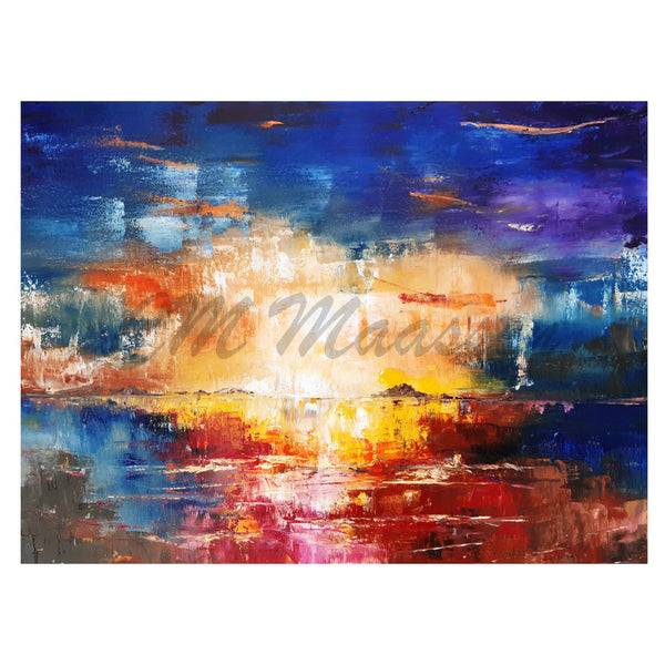 abstract sunrise original oil painting artwork